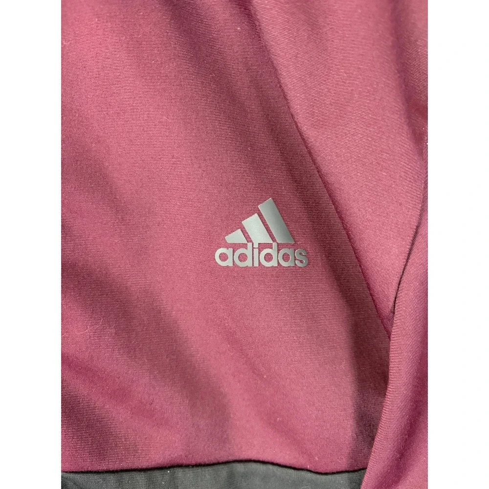 Adidas Track Jacket Mens XL Red Black Colorblock Full Zip 3 Stripe Athletic Mens
